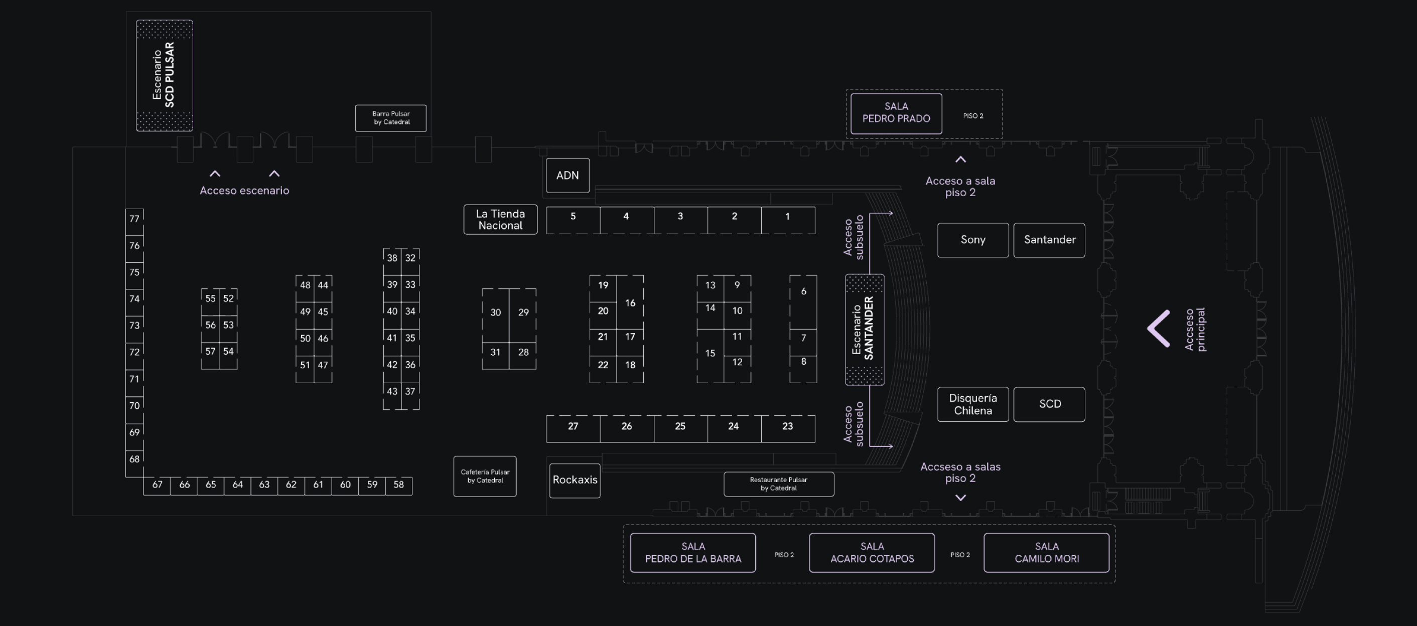 Mapa interior del Centro Cultural Estación Mapocho